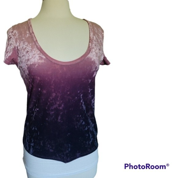 AEO OMBRE CRUSHED VELVET TEE - M - Picture 4 of 10
